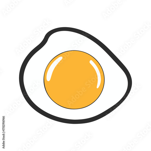 A fried egg with a yellow yolk.