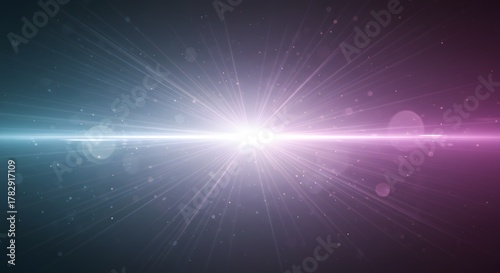 Abstract Light Burst with Particles and Lens Flare