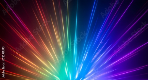 Vibrant Rainbow Light Streaks Background