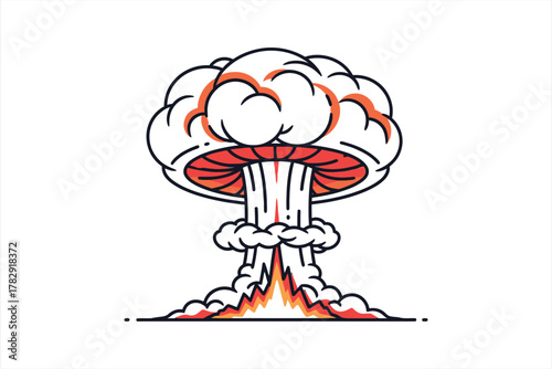 Mushroom cloud explosion illustration