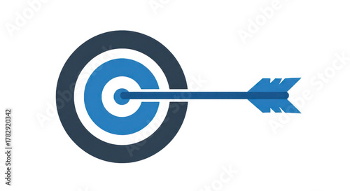 Abstract arrow hitting target achieving goal success business concept
