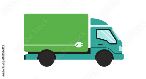 Green Electric Truck for Eco-Friendly Delivery.