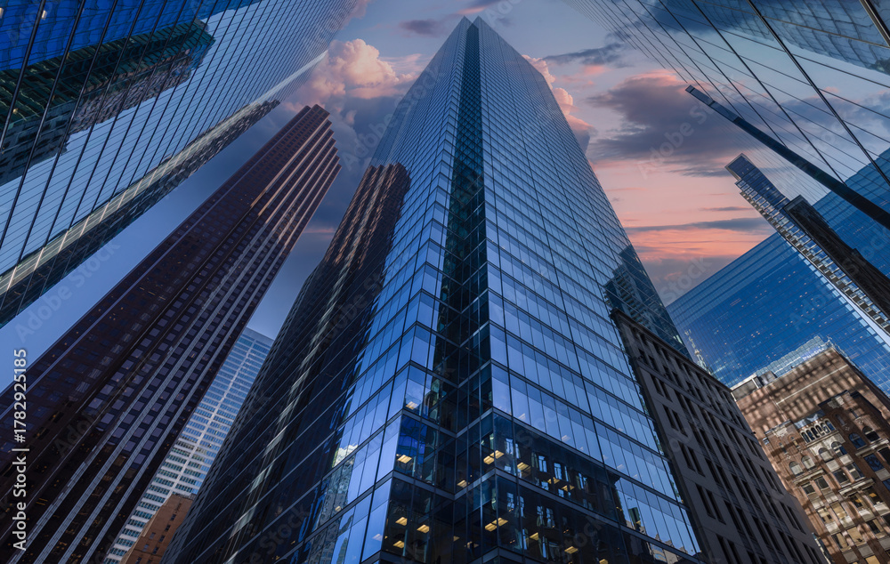 Fototapeta premium Toronto financial district skyline panorama with luxury condos and financial offices