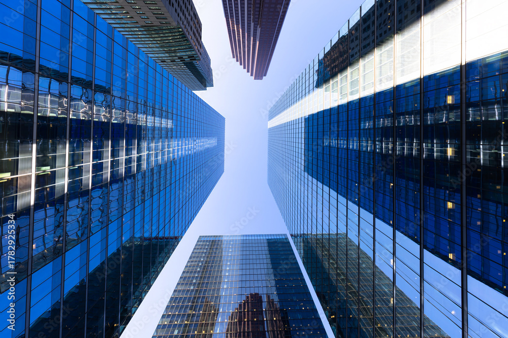 Naklejka premium Toronto financial district skyline panorama with luxury condos and financial offices