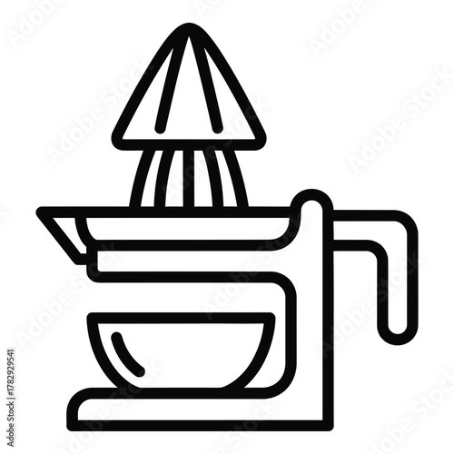 Electric Citrus Juicer Outline Icon Simple Kitchen Appliance Illustration