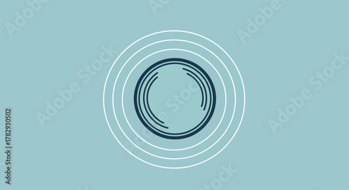 Abstract circle pattern radiates outwards on a light blue surface, creating a calming and minimalist visual effect.