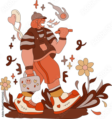 Trendy Flat Illustration Colorful Casual Character