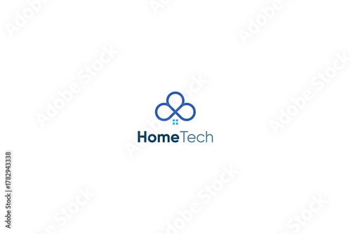 Modern triple leaf natural eco friendly house logo