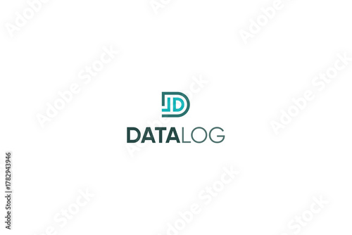 Letter LD modern line art technological minimal logo 