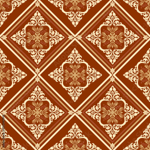 Richly Detailed Brown and Gold Ornamental Design