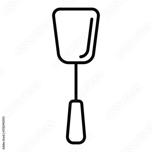 Kitchen utensil spatula in outline style icon on white background