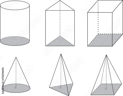 立体図形セット（円柱・柱・すいの形）
