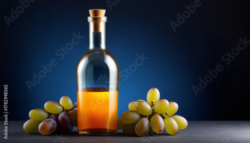 bottle of wine and grapes