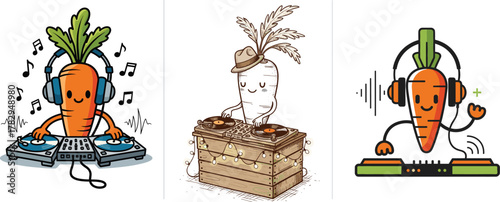 Carrot DJ Cartoon Mascot Playing Music Icon Set

Carrot DJ Cartoon Mascot Playing Music Icon