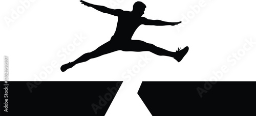 Man Jumping Over Gap Silhouette: Challenge, Overcoming Obstacles, Success, and Achievement Concept

Man Jumping Over Gap Silhouette: Challenge, Overcoming Obstacles, Success, and Achievement