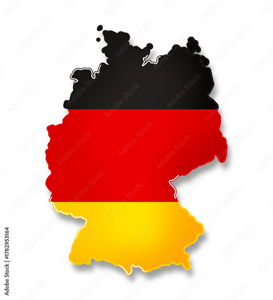 Obraz premium symbol map of Germany 3d-illustration, simplified rounded-corners