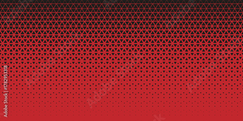 Abstract black triangle geometric pattern background on red background. Halftone triangles pattern. Abstract geometric gradient background. Vector Eps 10