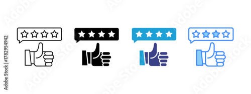 Customer Review icon set multiple style collection