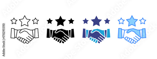 Handshake icon set multiple style collection