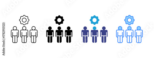 Management icon set multiple style collection