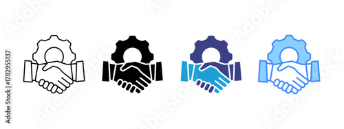 Management icon set multiple style collection