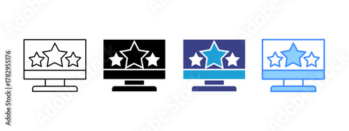 Monitor  icon set multiple style collection
