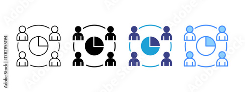 Pie Chart  icon set multiple style collection