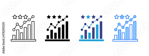 Statistics  icon set multiple style collection