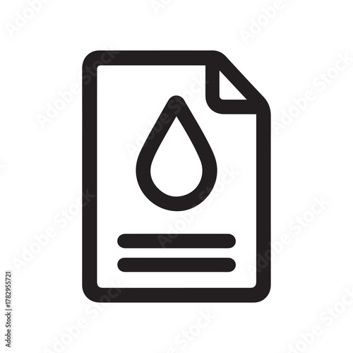 Black outline with water drop and horizontal lines icon
