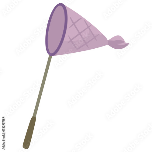 Fishing net fish catching equipment flat color vector illustration template design