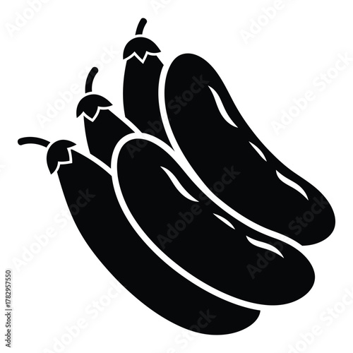 Pile of fresh organic eggplants for a healthy vegetarian meal