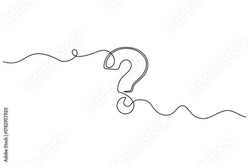   Question mark continuous creative line art modern concept