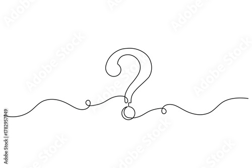   Question mark continuous creative line art modern concept