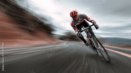 Wallpaper Mural A man is riding a bicycle on a road Torontodigital.ca