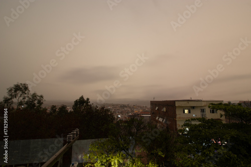 Beautiful rainy twilight in the city of Turmalina, Minas Gerais, Brazil.