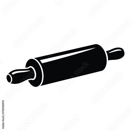 Rolling pin bakery tool for pastry dough preparation cooking silhouette