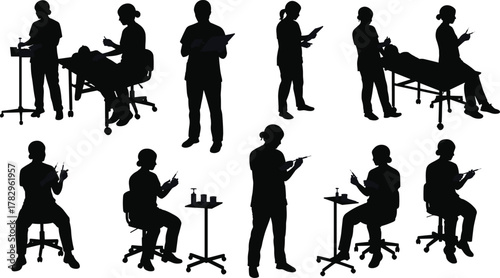 Doctor patient interaction, medical consultation vector, healthcare illustration, pediatric care scene, hospital diagnosis, professional treatment, child checkup, clinical discussion, family support