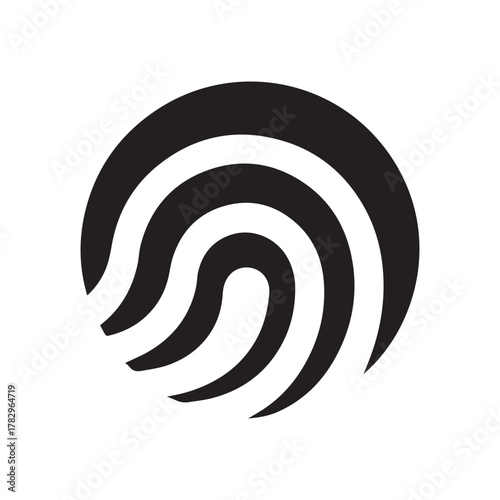 Square Line Fingerprint Logo Showing Structure Identity and Modern Innovation