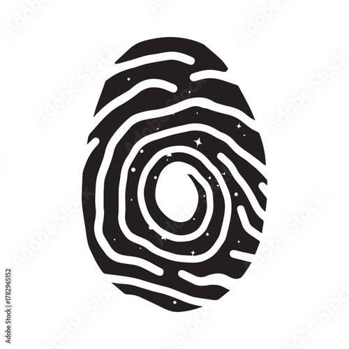 Angular Line Fingerprint Logo Showing Modern Structure and Futuristic Design