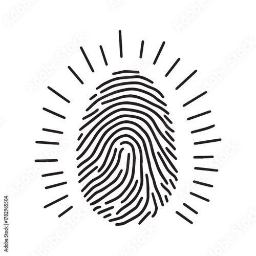 Eye-Inspired Fingerprint Logo Representing Vision Awareness and Human Perception