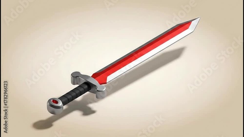 Energetic Sword Clash A Dynamic Animation of Power and Destruction.