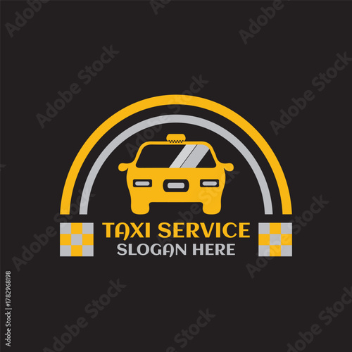 Car, Taxi Service logo vector design badge. Original lettering for words taxi service, innovation cab design signage for cheap transportation company