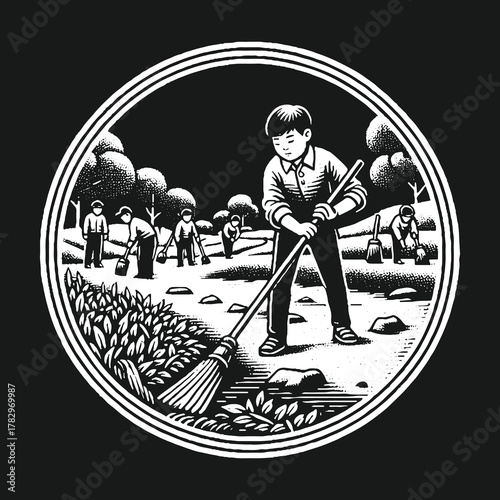 Community Cleanup: Volunteers Working Together to Clean Up.