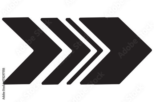 Dynamic moving arrow symbol. Arrow, cursor, dynamic fast symbol sign. Dynamic moving arrow representing speed, fast, acceleration illustration.