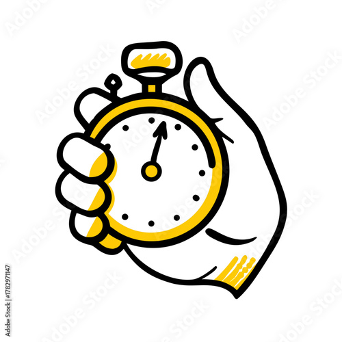 hand holding stopwatch