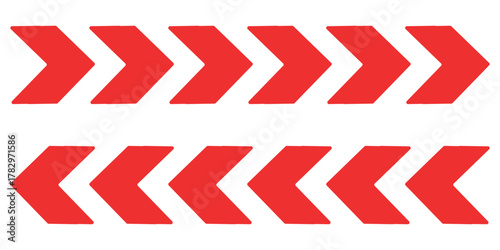 Arrow moving dynamic symbols. Road lines arrow zigzag chevron speeds flat style