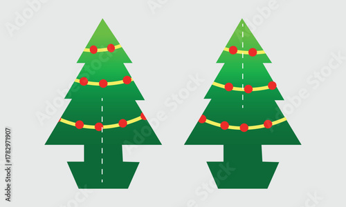 Festive Gradient Christmas Tree Decorations