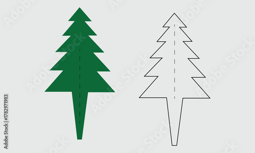 Christmas Tree Template and Outline for Holiday Crafts,