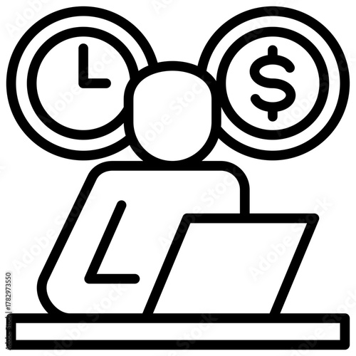 Self Employed  Icon Element For Design