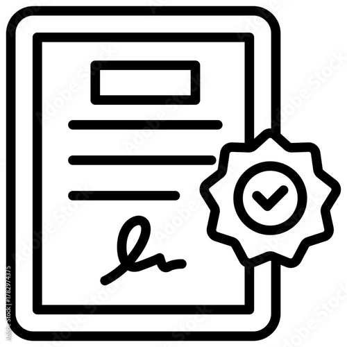 Certificate  Icon Element For Design